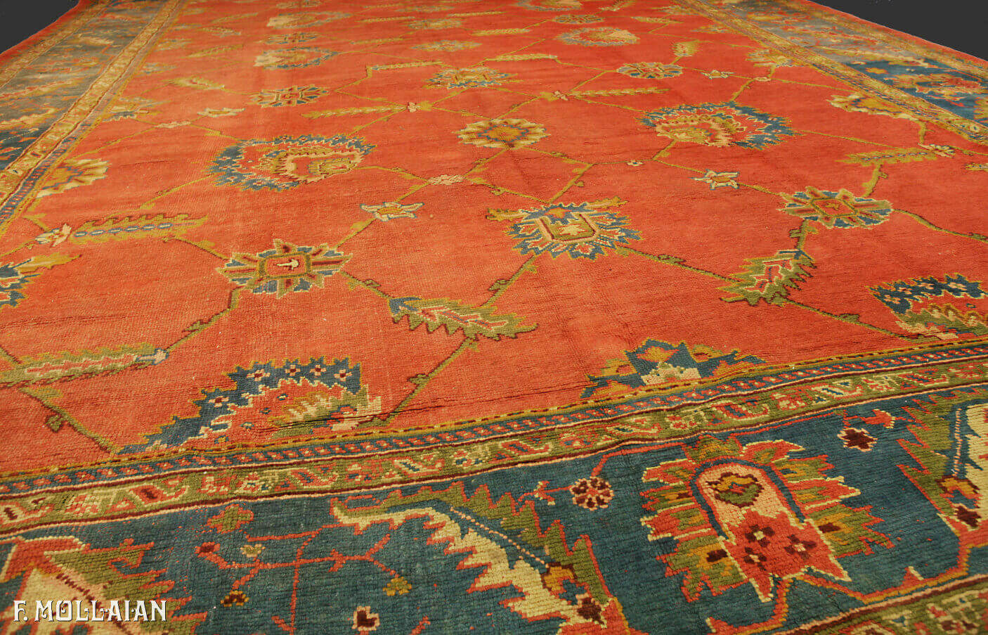 فرش بزرگ آنتیک ترکی اوشاک کد:۲۰۶۲۴۸۲۶